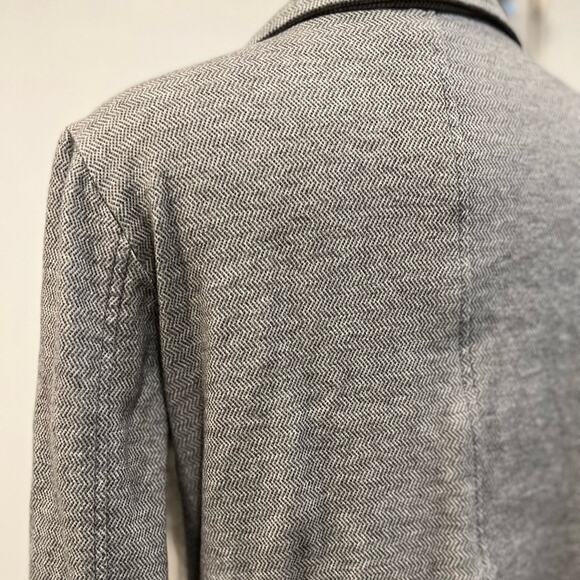 Eileen Fisher Women Size M Moon Herringbone Tweed Knit Motorcycle Jacket - Picture 7 of 13